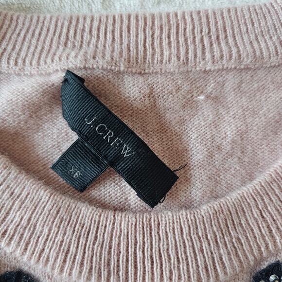 J. Crew Women's Opal Embellished Wool Sweater Size XS Pink Abby Young Restless - Picture 4 of 14